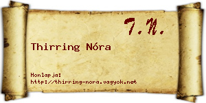 Thirring Nóra névjegykártya